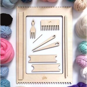 Laser cut wooden loom frame and accessories